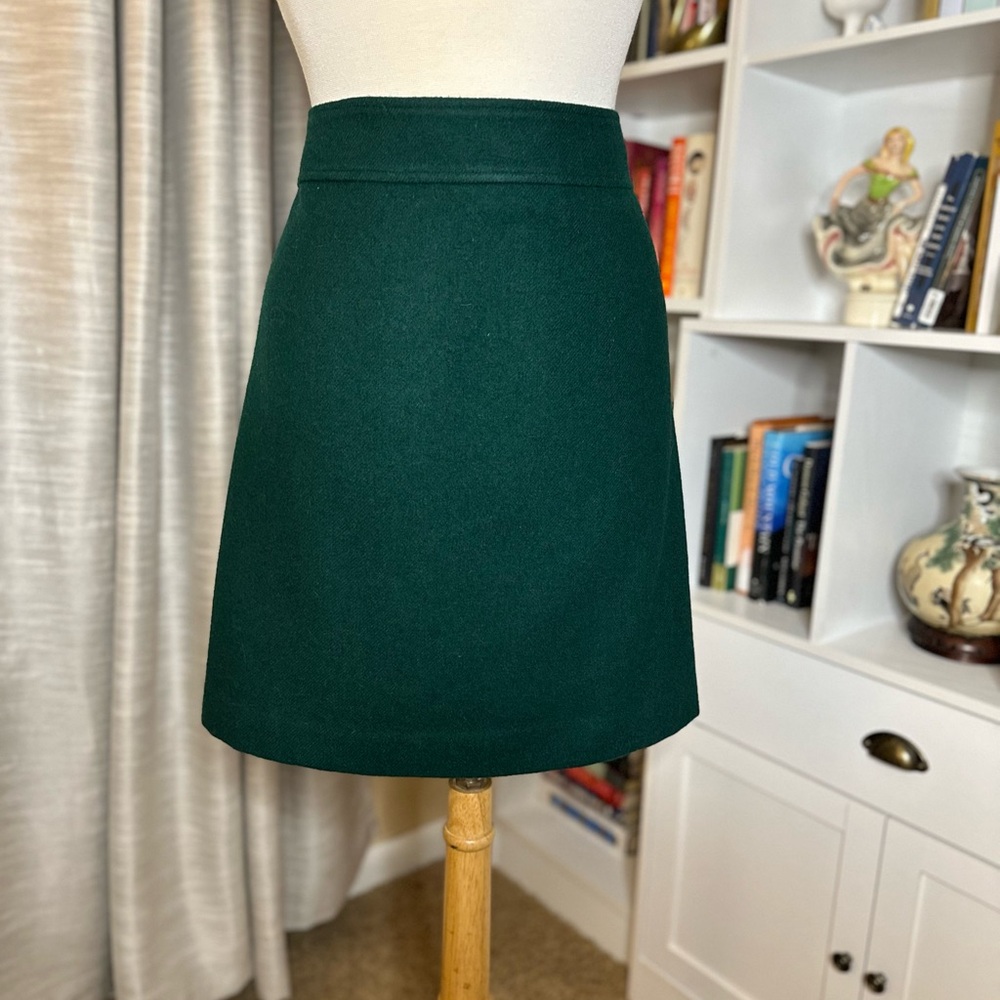 J. Crew Dark Green Mini Skirt